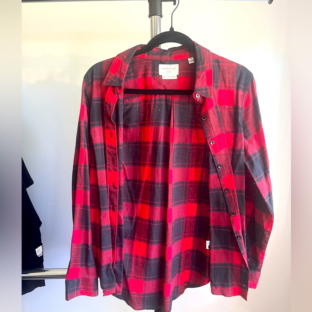 Women’s red and black flannel